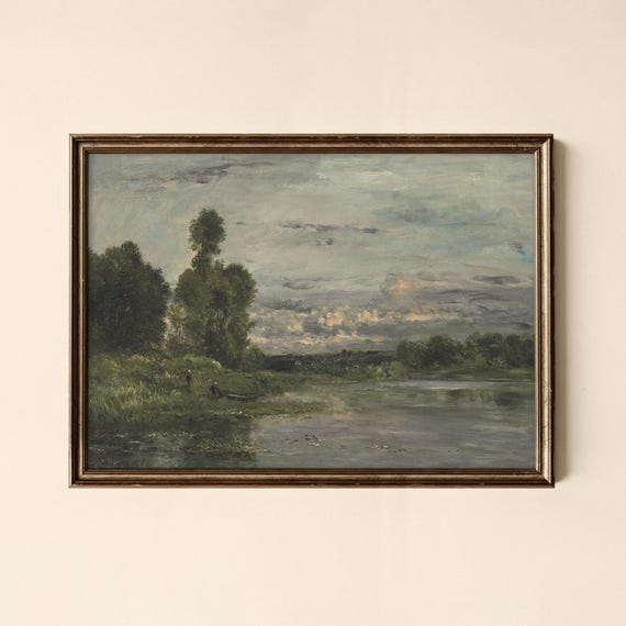 Vintage River Landscape Print Living Room Decor Collected Prints Cpl034