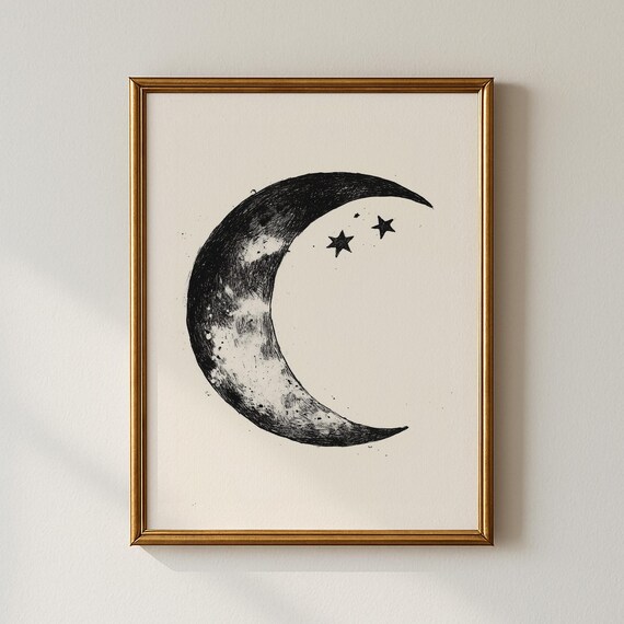 Moon Print Modern Wall Art Living Room Decor Collected Prints Cpp778