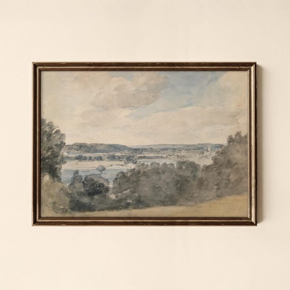 Vintage River Landscape Print Living Room Decor Collected Prints Cpl382