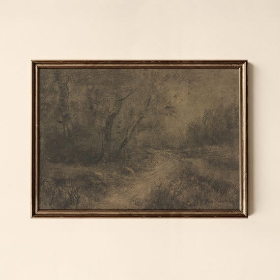 Vintage Russet Trail Print Bedroom Wall Art Collected Prints Cpl003