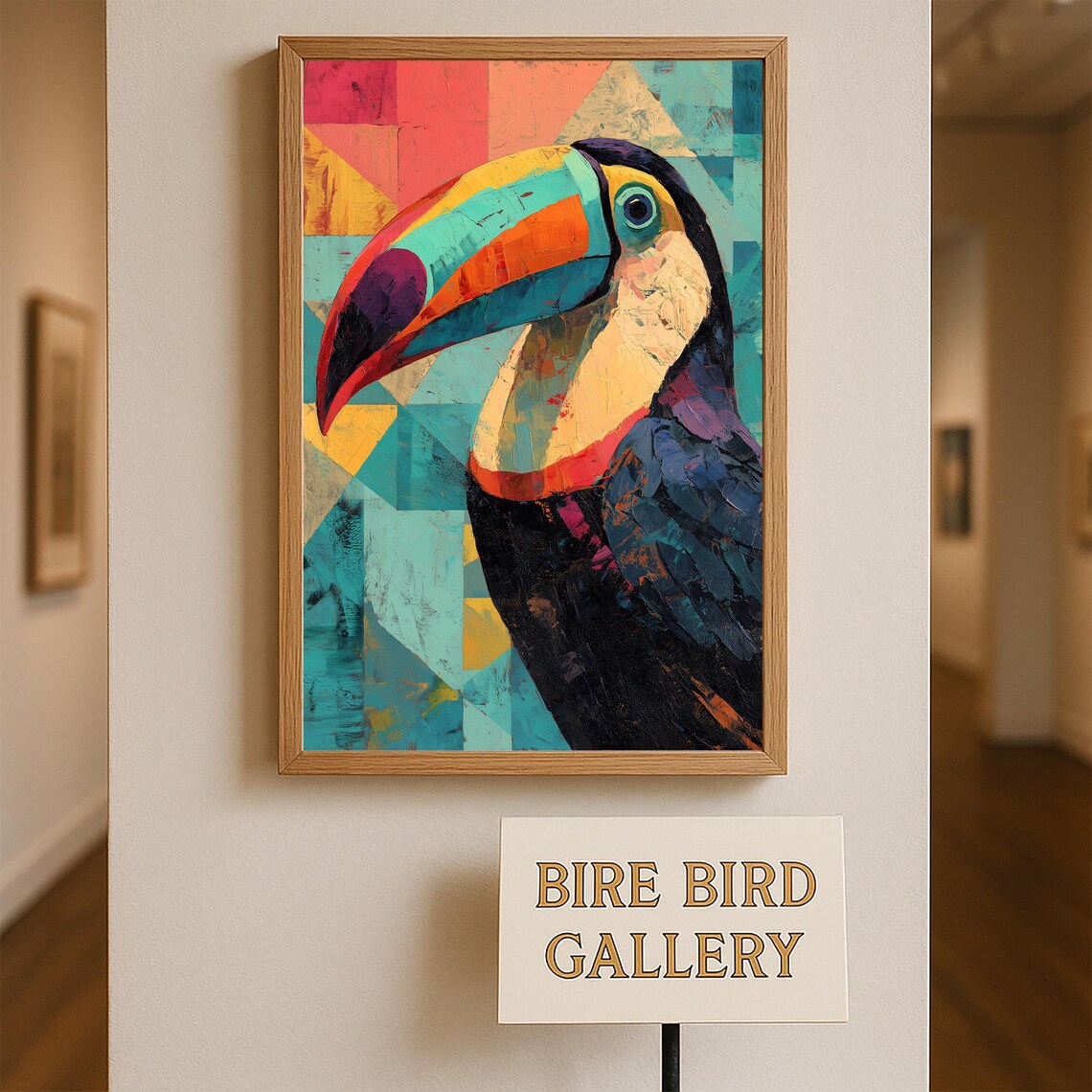 Colorful Geometric Toucan Portrait Vibrant Tropical Bird Art Poster