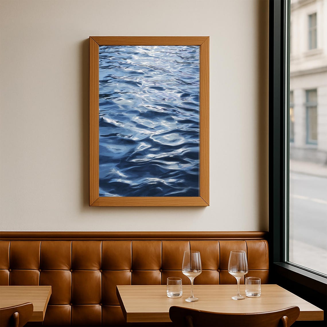 Calm Lake Surface Art Peaceful Blue Water Ripple Wall Print Natural Abstract Reflection For Tranquil Home Decor - Image 2