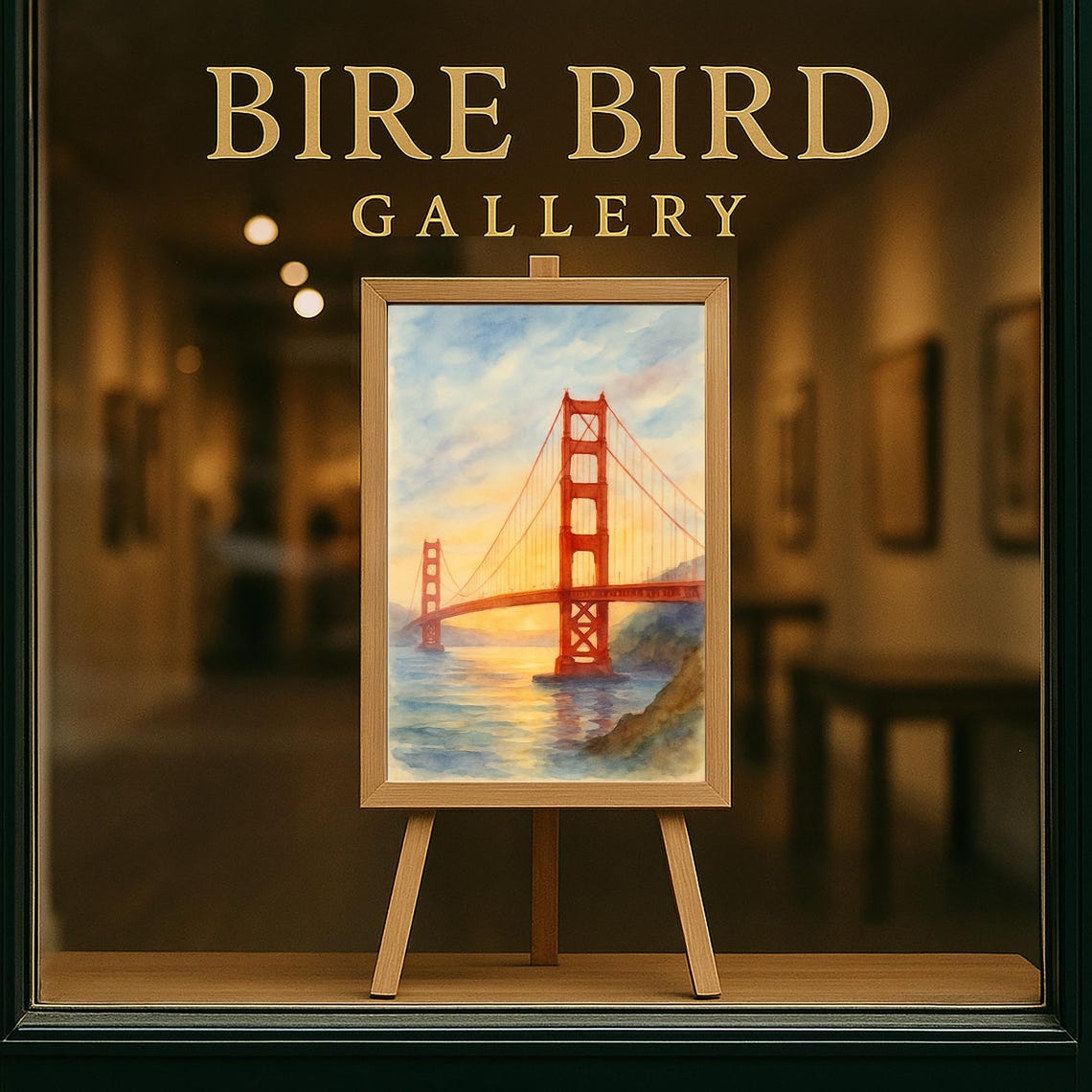 Golden Gate Bridge Watercolor Sunset San Francisco Bay Poster - Image 5