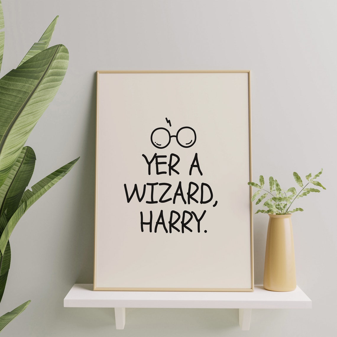 Yer A Wizard Harry Classic Glasses Lightning Scar Movie Quote Poster - Image 2
