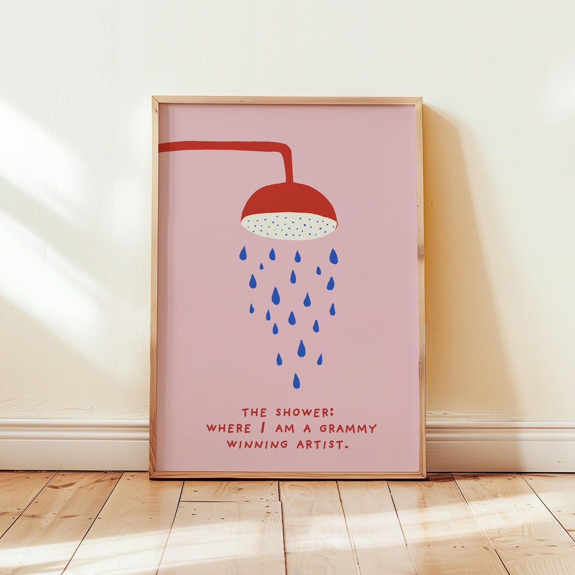 Funny Pink Bathroom Shower Grammy Winner Poster