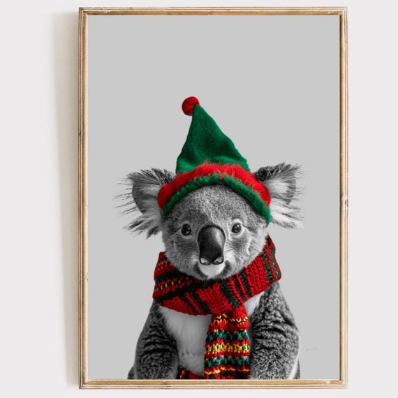 Christmas Wall Art Koala Nursery Modern Printables Colorful Print Cozy Decor