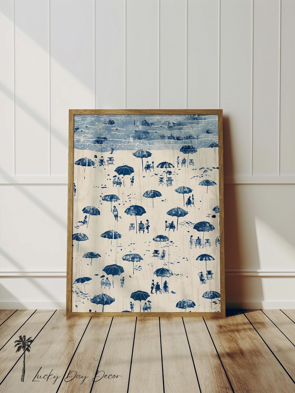 Vintage Beach Sketch Coastal Afternoon Art Print