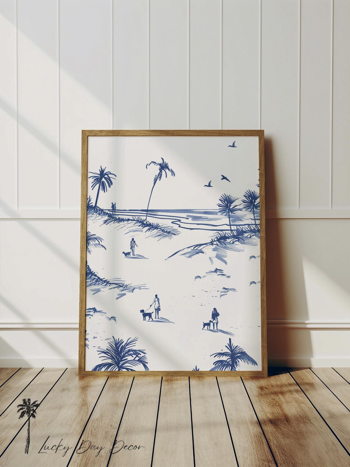 Simple Beach Days Coastal Sketch Art Print