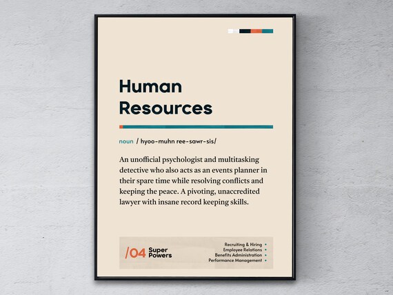 Human Resources Definition Cream Minimalist Office Gift Poster