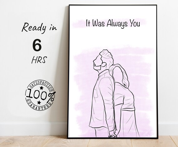 Custom Outline Drawing Line Art Print Hand Drawn Sketch Couple Faceless Portrait Custom Art Print Minimal Gift For Her