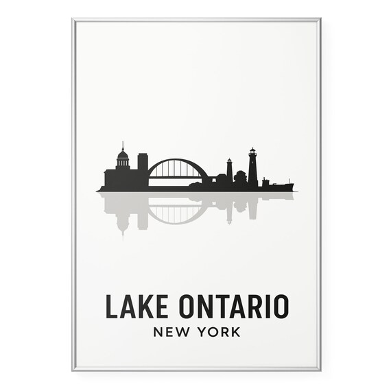 Lake Ontario New York Minimalist Skyline Silhouette Art Print