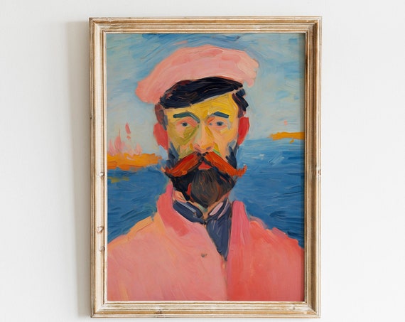 Fisherman Portrait - Modern Beach Art Print