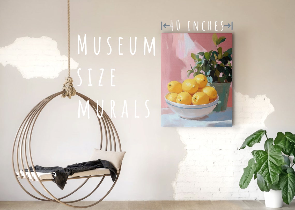 Bright Yellow Lemons In White Bowl Beside Potted Lemon Plant Print - Image 5