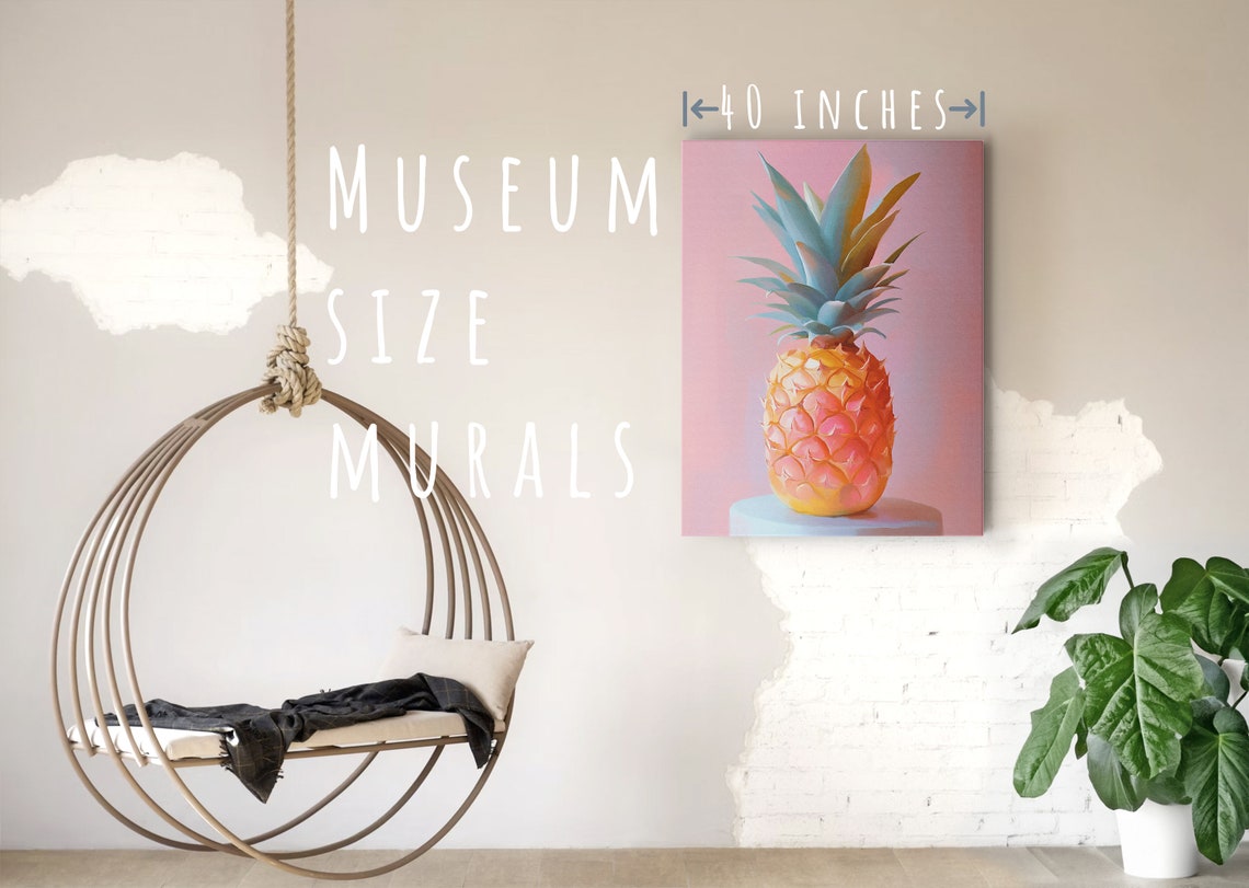 Cheerful Pastel Pineapple Painting Tropical Fruit Kitchen Art Poster - Image 5