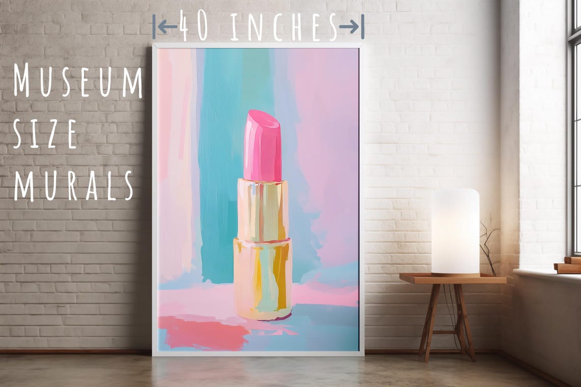 Pink Lipstick Gold Case Beauty Makeup Pop Art Pastel Wall Poster - Image 5