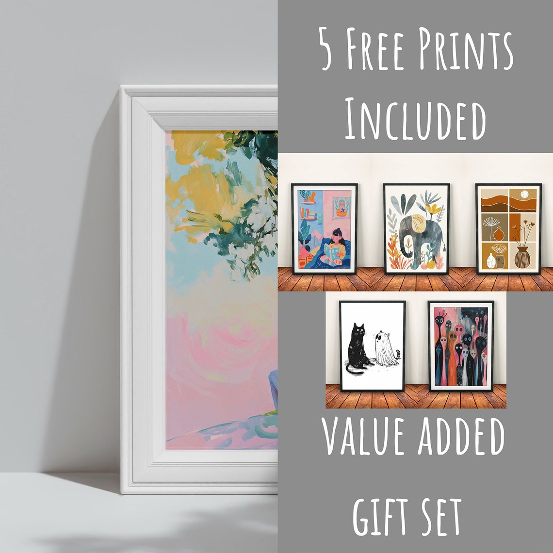 Woman Watching Pink Sunset Under Tree Pastel Solitude Art Poster - Image 3