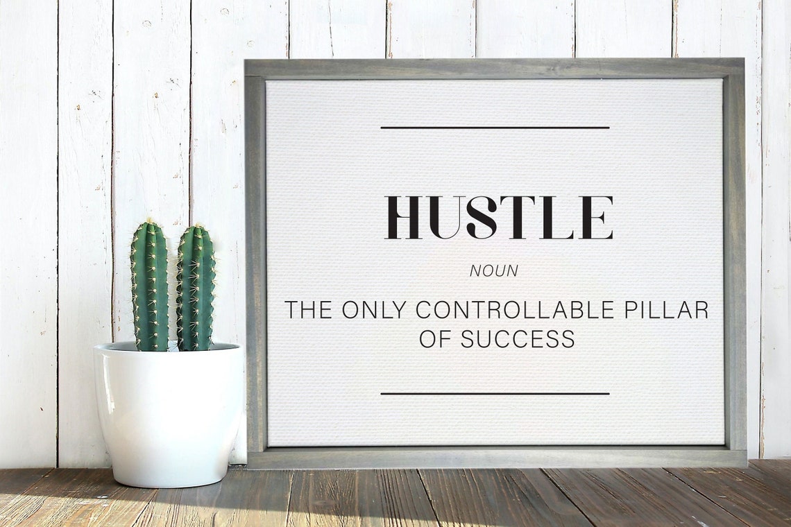 Hustle Noun Definition Only Controllable Pillar of Success Poster