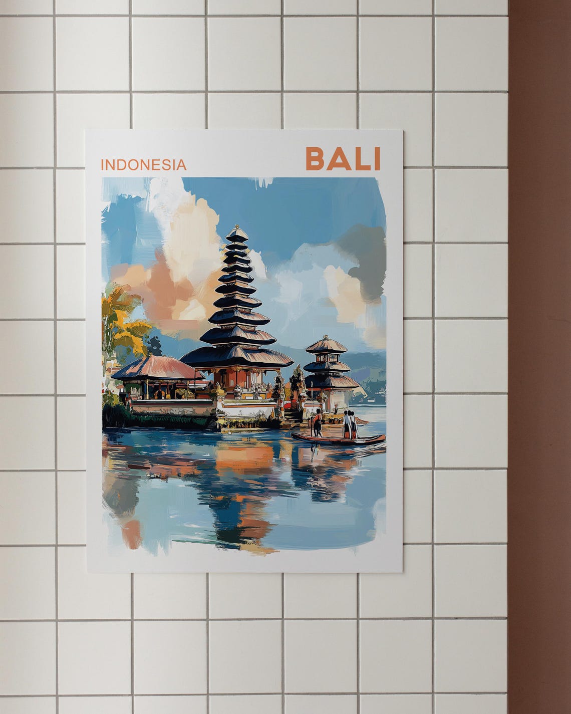 Pura Ulun Danu Bratan - Vintage Travel Poster - Image 3