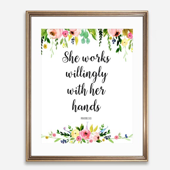 She Works Willingly With Her Hands Proverbs 31 13 Dental Gift Poster