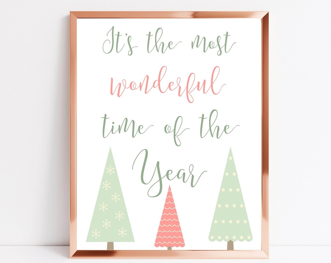 It's the Most Wonderful Time of the Year Pastel Christmas Poster