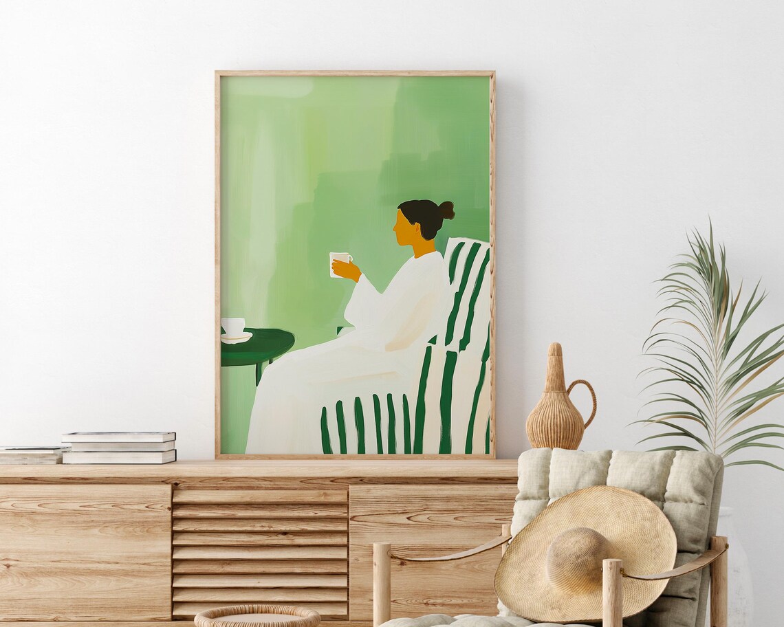 Coffee Lover Gift, Abstract People Art Print - Image 2