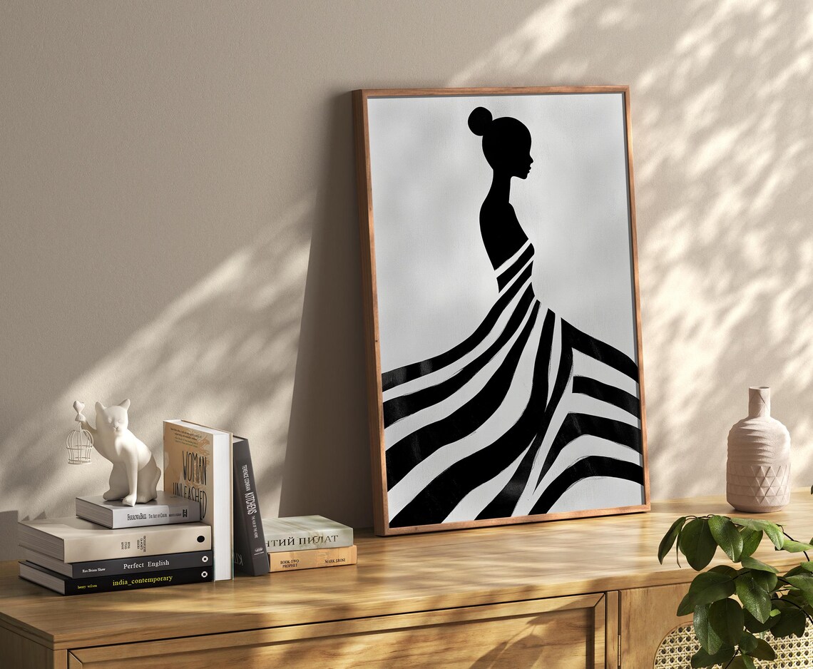 Electric Afro Woman, Nordic Minimalist Art Print - Image 4