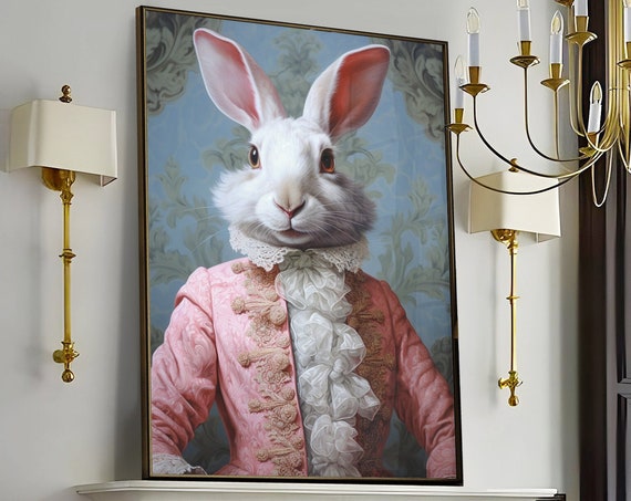 Rabbit Royal Portrait Print, Vintage Victorian Portrait
