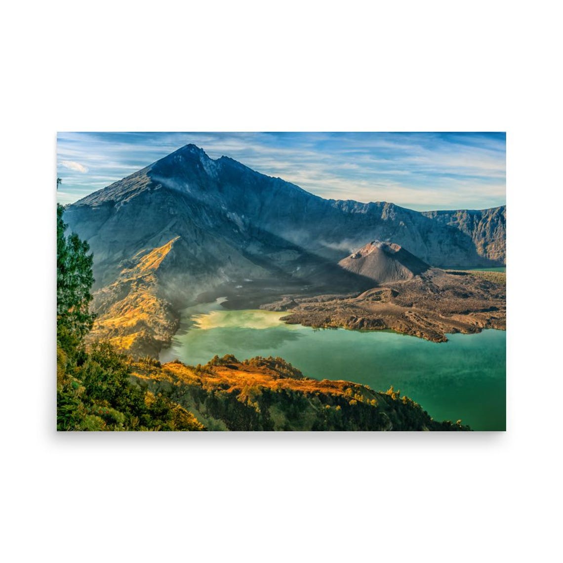 Rinjani Crater Rim Sunrise Paper Poster Print - Image 2