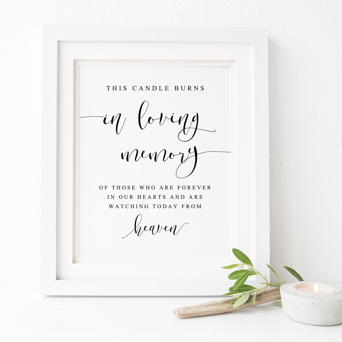 In Loving Memory Candle Wedding Memorial Art Print
