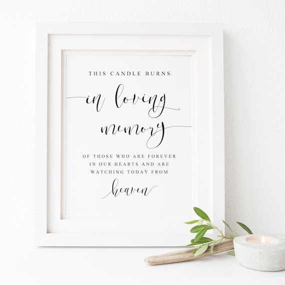 In Loving Memory Candle Wedding Memorial Art Print