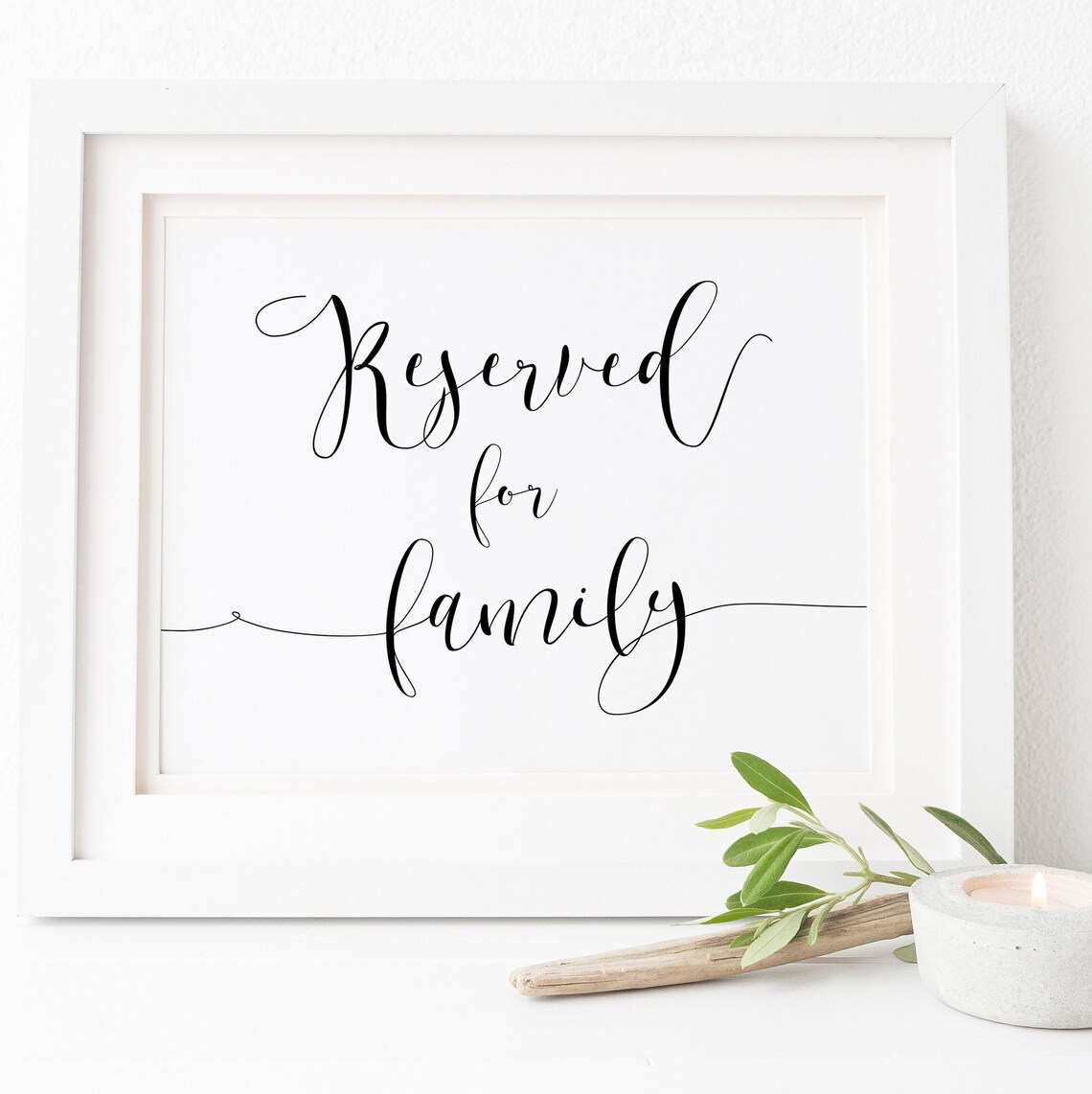 Reserved For Family Wedding Sign Art Print