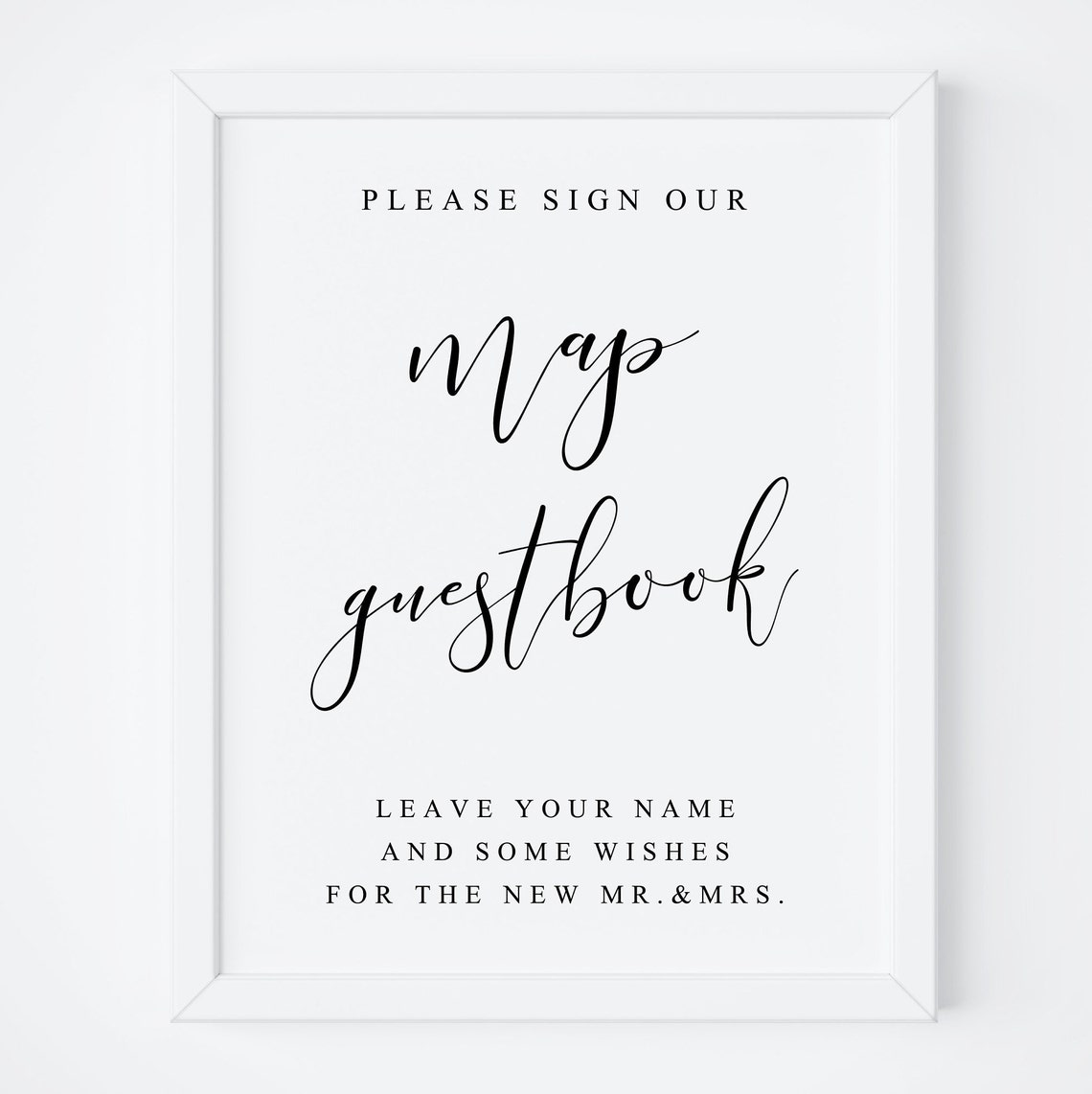 Please Sign Our Map Guestbook Wedding Sign Travel Theme Poster