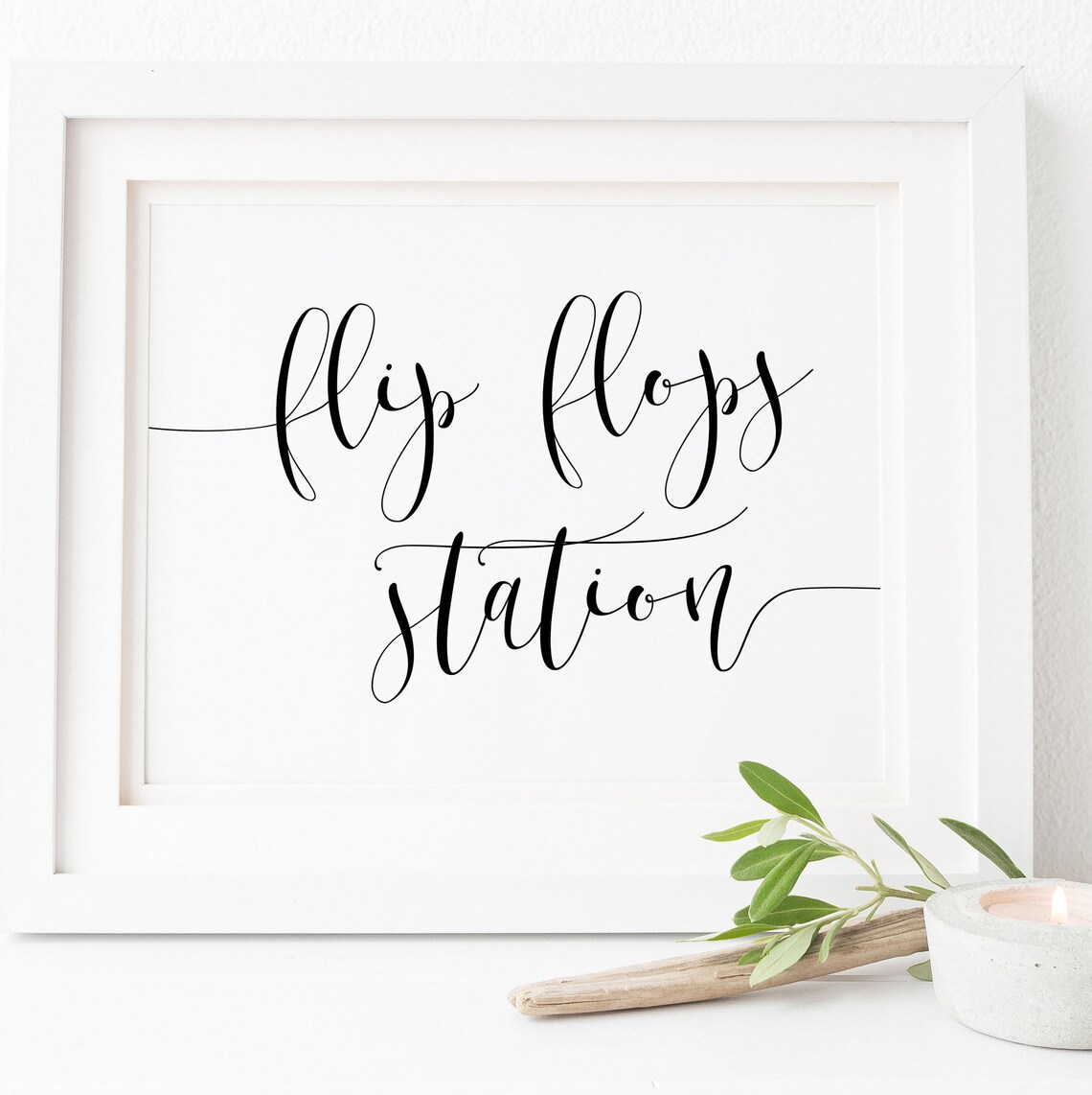 Flip Flops Station Wedding Dance Floor Comfort Party Sign Poster