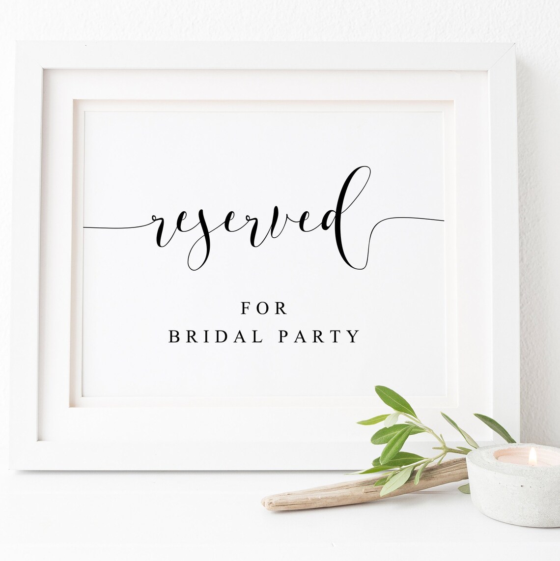 Reserved For Bridal Party Wedding Ceremony Sign