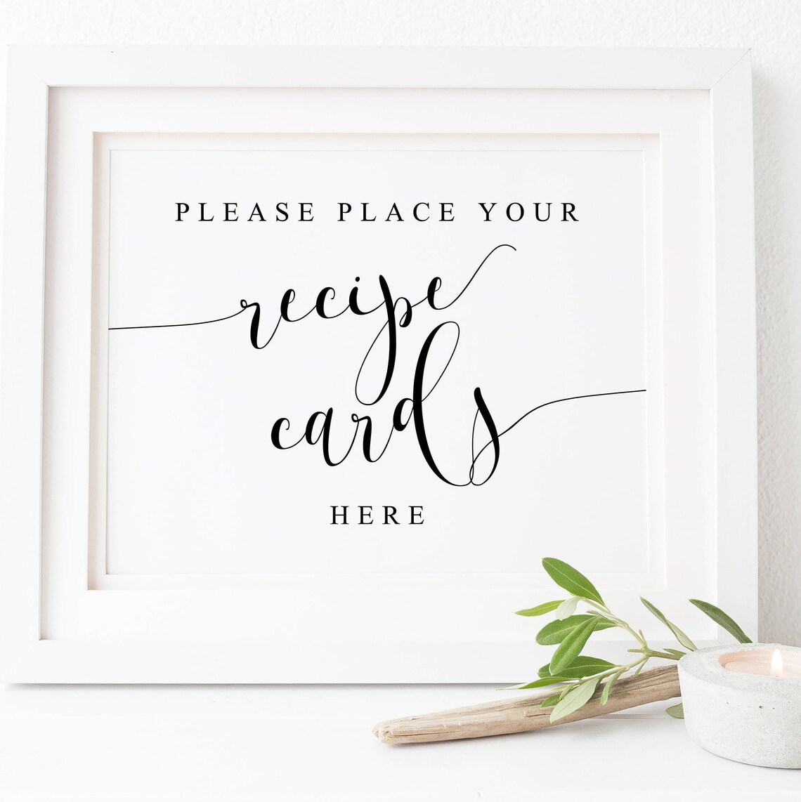 Wedding Recipe Card Sign, Bridal Shower Art Print