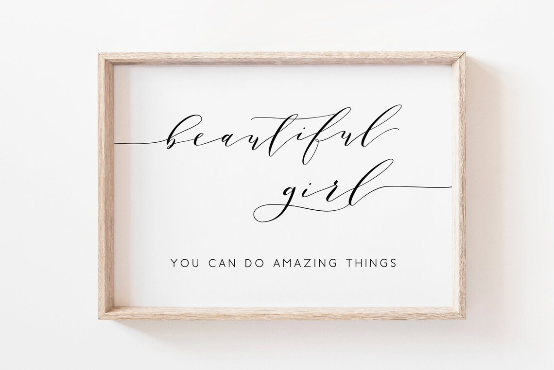 Beautiful Girl You Can Do Amazing Things Inspirational Nursery Poster Gift
