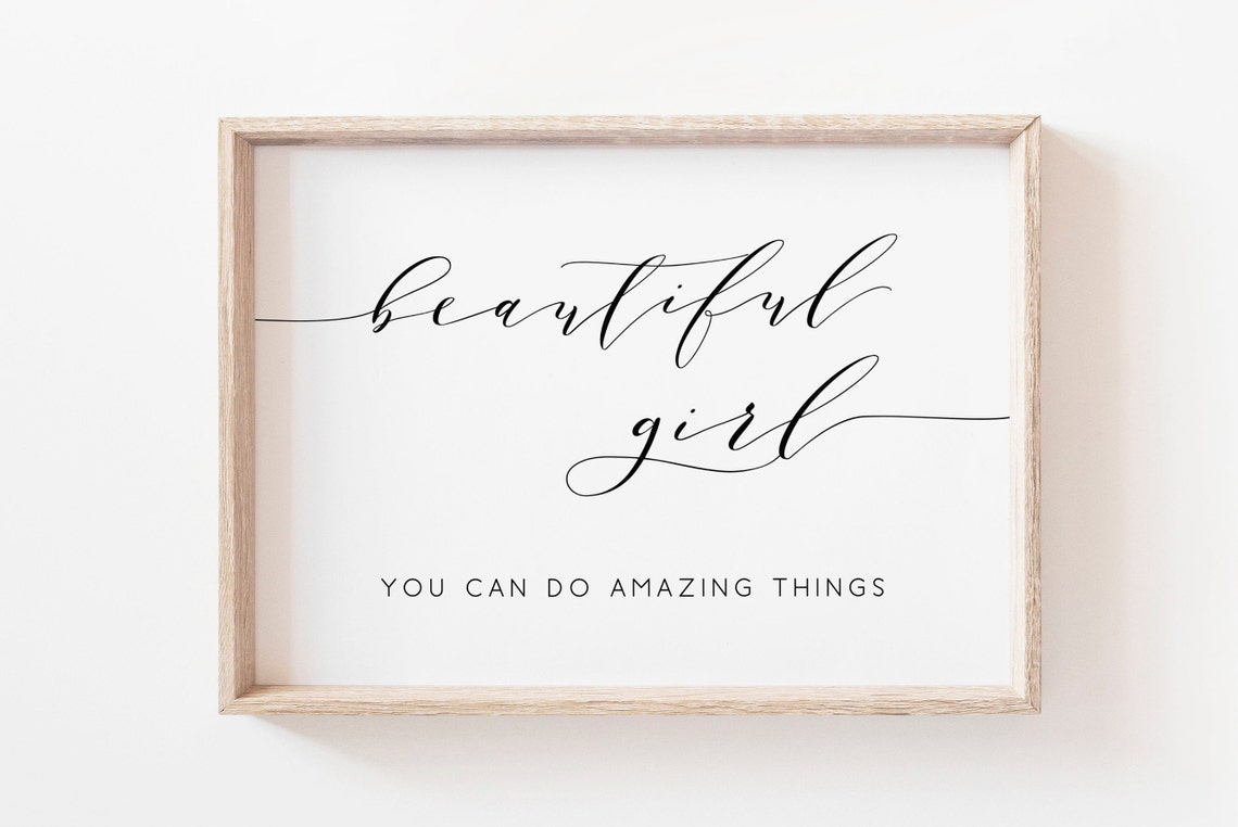 Beautiful Girl You Can Do Amazing Things Printable Girl Nursery Wall Art Nursery Decor Girls Room Decor Baby Shower Gift Art