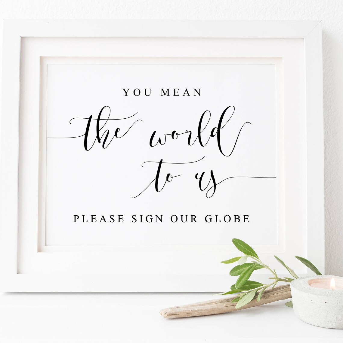 You Mean the World to Us Globe Guest Book Art Print