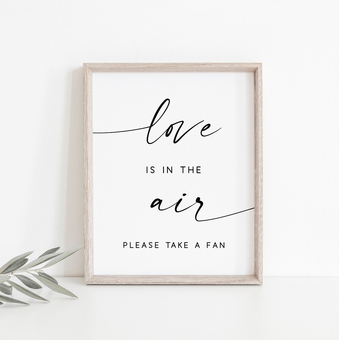 Love Is In The Air Fan Sign, Wedding Decor Print