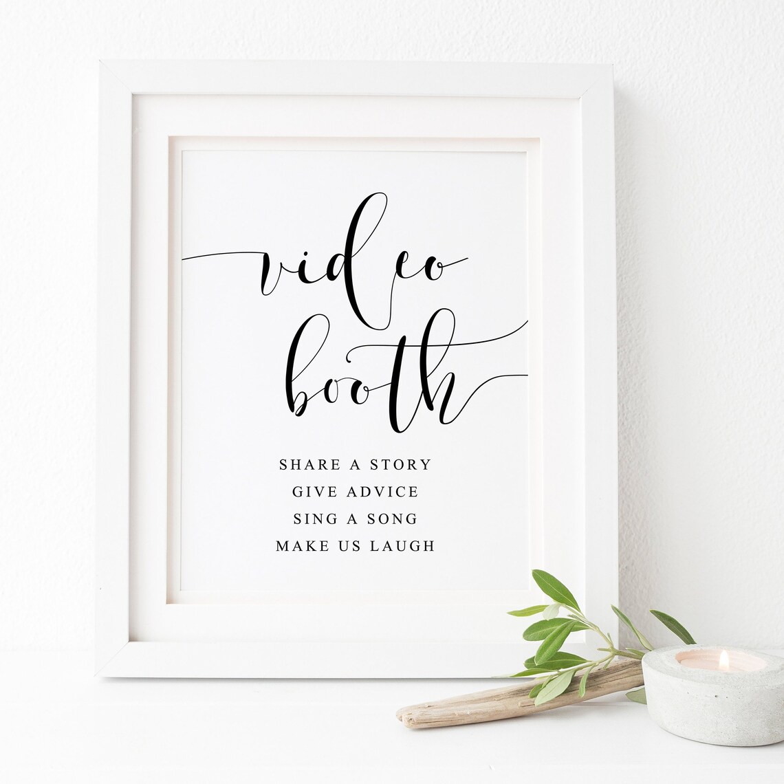 Video Booth Wedding Sign Share A Story Sing A Song Guest Book Poster