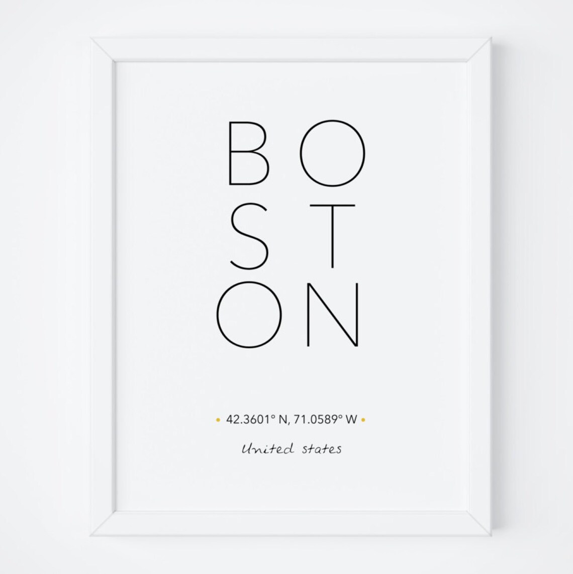 Boston Scandinavian Typography Travel Poster