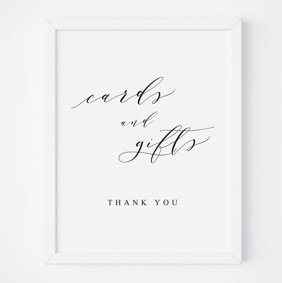 Wedding Cards and Gifts Sign, Reception Poster Print