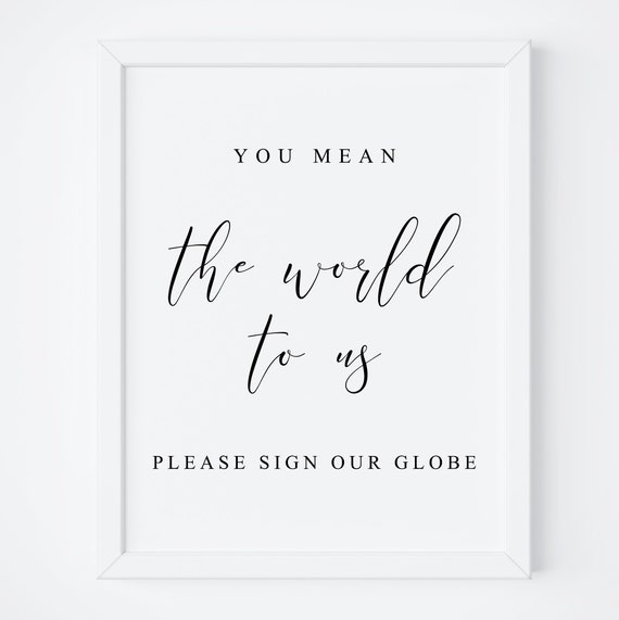 You Mean The World To Us Globe Guest Book Sign