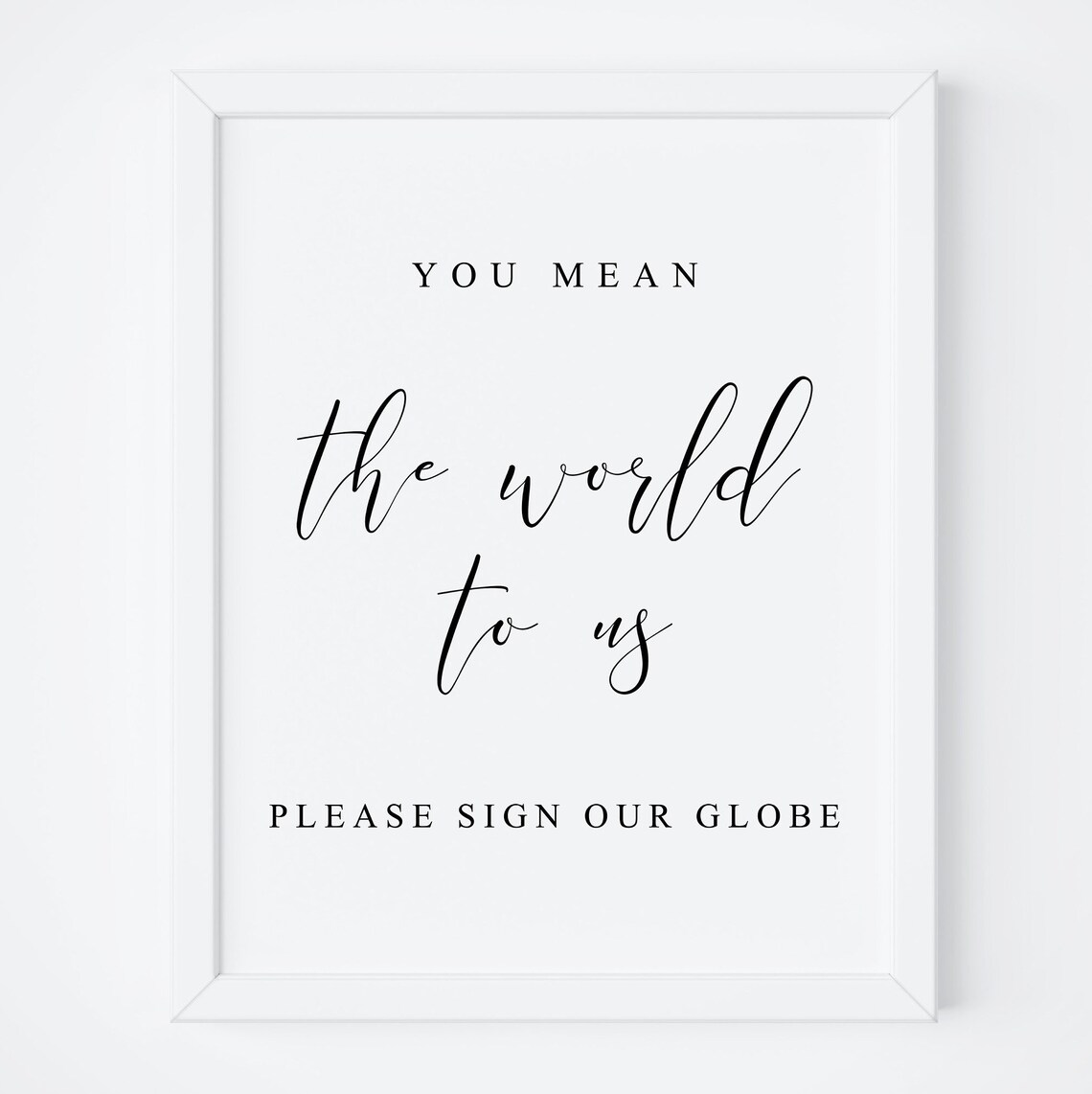 You Mean The World To Us Globe Guest Book Sign