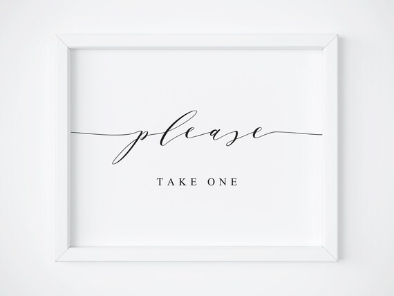 Please Take One Wedding Favors Sign Art Print