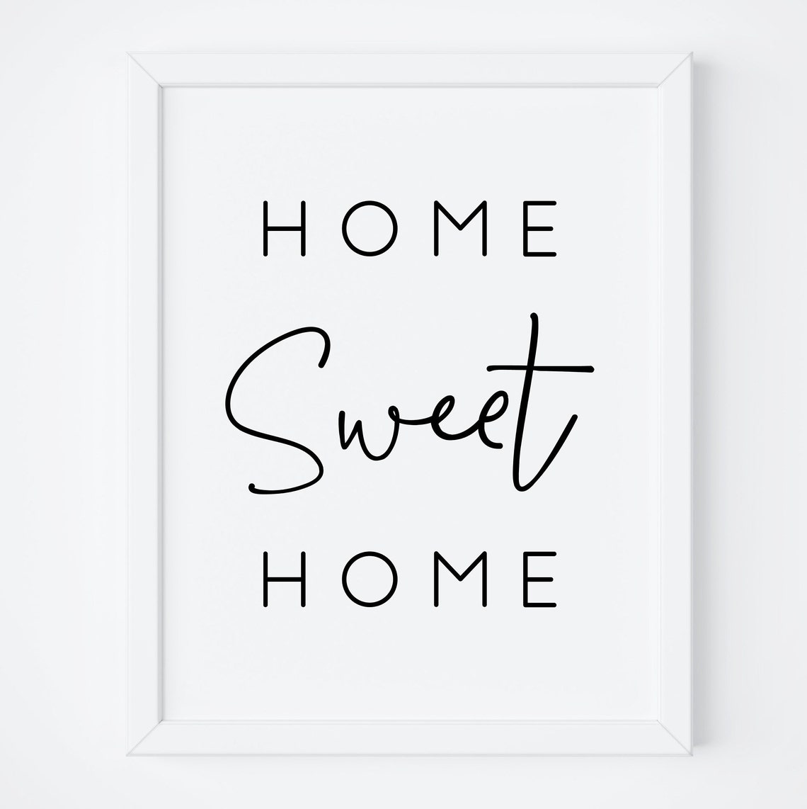 Home Sweet Home Script Typography Living Room Wall Decor Quote Poster