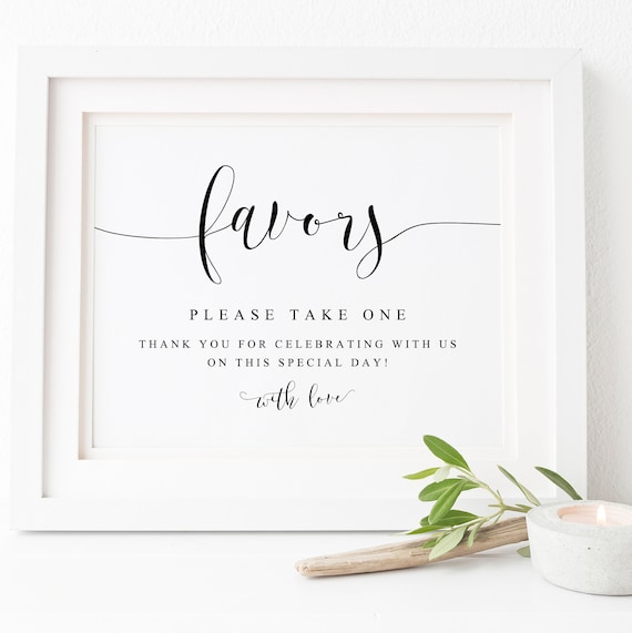 Wedding Favors Sign, Reception Favor Sign Art Print