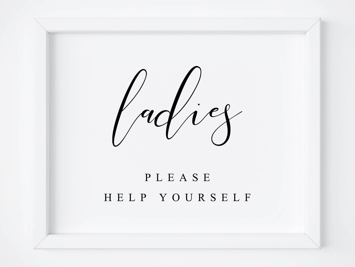 Wedding Bathroom Sign, Ladies Bathroom Restroom Sign