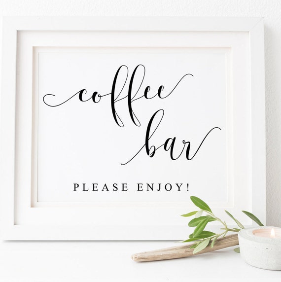Coffee Bar Sign, Wedding Coffee Sign Art Print