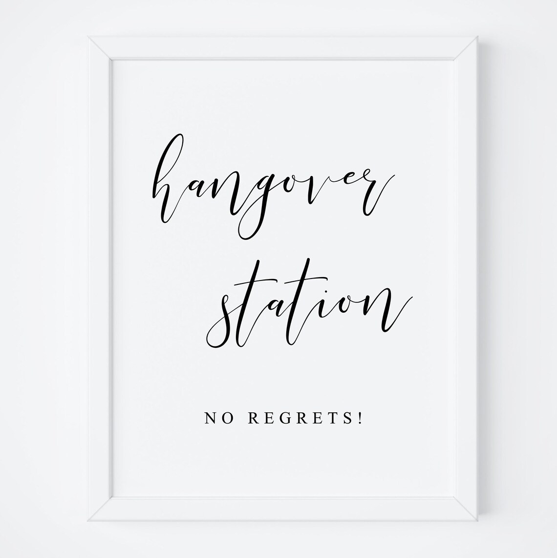 Hangover Station Sign, Wedding Bar Art Print